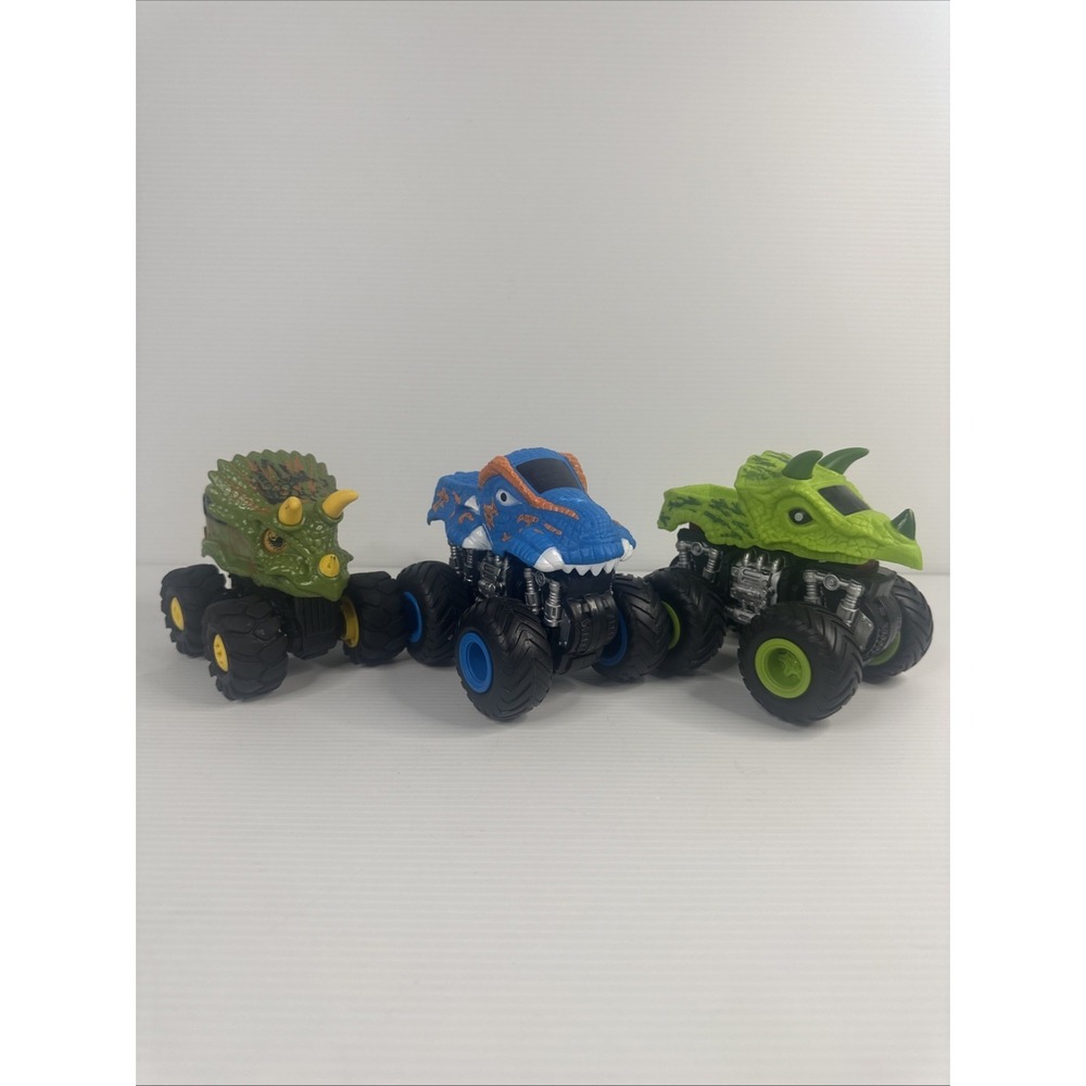 Road Rippers Rev-up Monsters Trucks Dino Truck Lot of 3 Dinosaur Toy‎ State